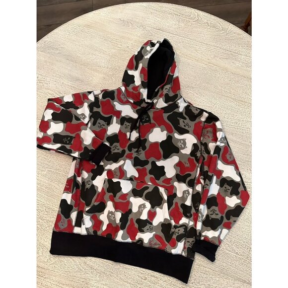 Ripndip red grey camo hoodie cat camouflage size l - Picture 1 of 3